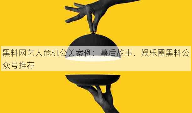 黑料网艺人危机公关案例：幕后故事，娱乐圈黑料公众号推荐