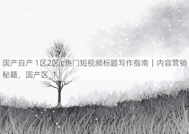 国产自产 1区2区 c热门短视频标题写作指南｜内容营销秘籍，国产区_1