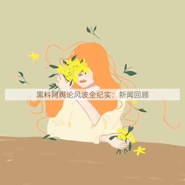 黑料网舆论风波全纪实：新闻回顾